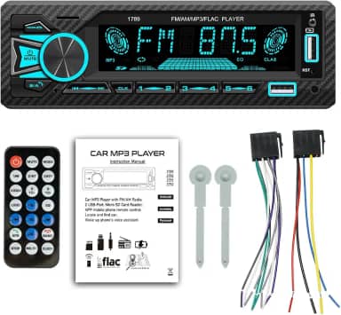 Som Automotivo, Bluetooth, MP3, USB, FM, Micro SD, Painel LED 7 Cores, Controle Remoto
