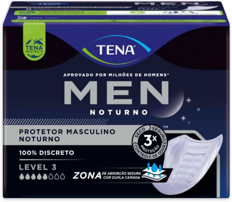 Tena Men Noturno Masculino Tamanho Único - Absorvente Noturno Masculino - 8 Unidades