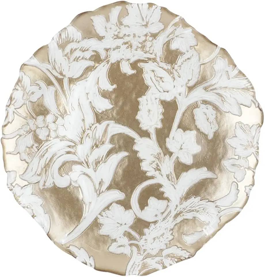 Centro De Mesa Serena Em Vidro 320Ml D15Xa5,5cm Dourada - Full Fit