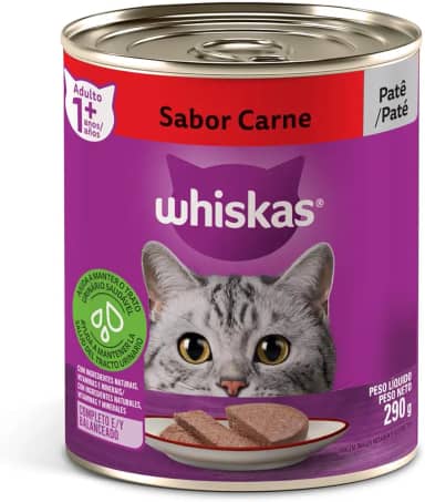 whiskas Ração Úmida Para Gatos Whiskas Lata Patê De Carne Adultos 290G