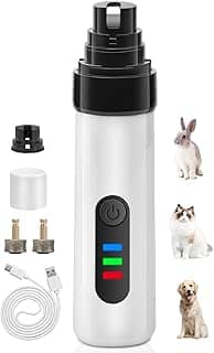 Moedor de Unhas Silencioso para Cães, Pet Lixa de Unha Elétrica, Triturador de Unhas para Cães, Rtador Elétrico de Unhas para Cães, Moedor Elétrico de Unhas para Cães, Recarregável de 2 Velocidades