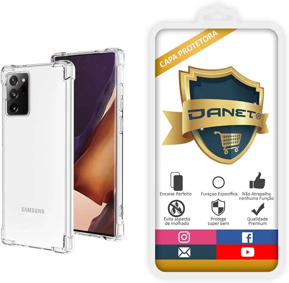 Capa Protetora Para Samsung Galaxy Note 20 Ultra com Tela de 6.9" Polegadas Capinha Case Transparente Air Anti Impacto Prote��o De Silicone Flex�vel - Danet