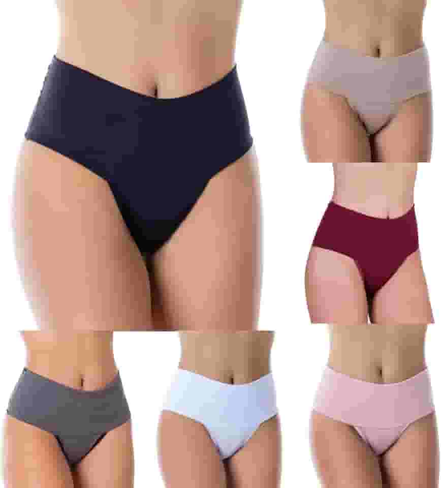 KIT 3 CALCINHA MODELADORA CINTURA ALTA ZERO BARRIGA POWER FITNESS COS DUPLO