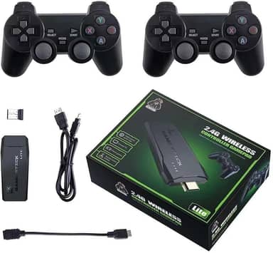 Vídeo Game Stick 4k 10 Mil Jogos Retrô + 2 Controles Sem Fio
