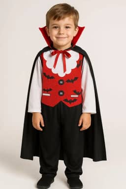 Fantasia Infantil Vampiro Drácula Criança Halloween Vestido Roupa