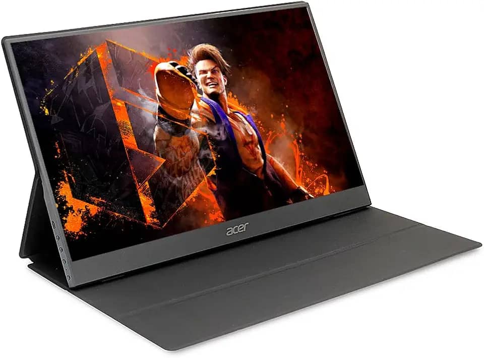 Monitor Acer Portátil design Ultrafino PM161Q Tela 15.6' com inclinação, resolução Full HD LED IPS 60Hz Tecnologia Adaptive Sync 1 cabo mini HDMI e 1 cabo USB Tipo-C