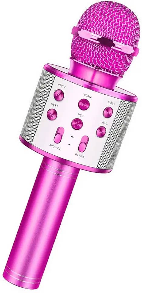 Microfone de karaokê Bluetooth sem fio, microfone recarregável para crianças, máquina de karaokê, alto-falante de karaokê profissional portátil para casa KTV festa de aniversário infantil