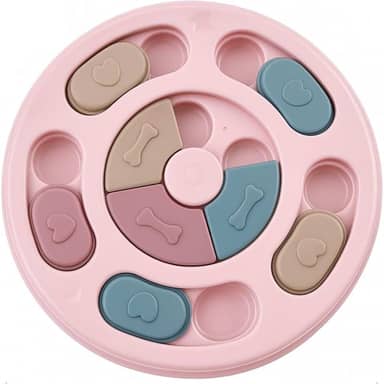 Puzzle Comedouro Interativo para Cães Ansiosos Antiderrapante e Alimentação Lenta (ROSA)