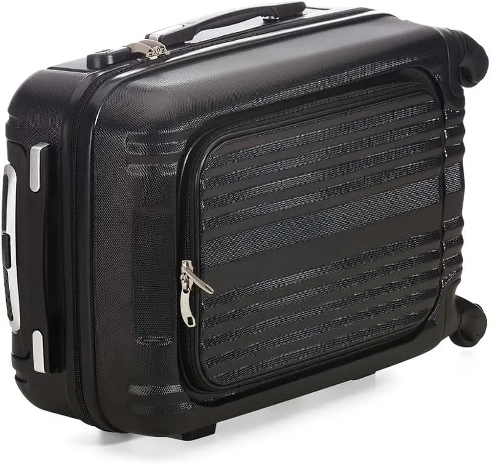 Mala de Viagem Executiva com Rodas, 44L, Antifurto, Compartimento para Notebook, Preta
