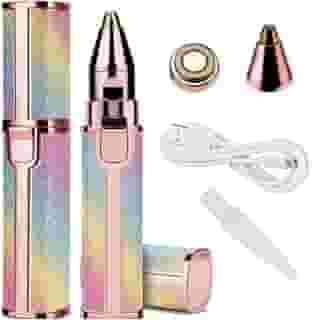 Depilador Batom Aparador de Pelos Faciais Feminino 2 em 1 Recarregável, Depilador Elétrico Indolor