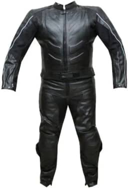 Nubuck leatherworks Fato de corrida de couro para motocicleta, 2 peças com proteção CE Armor