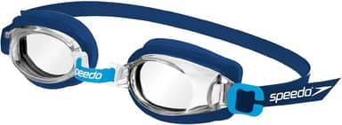 Óculos de Natação Infantil, Speedo, Jr Captain, Lentes Com Proteção UV, Narizeira Ajustável e Tiras Em Silicone