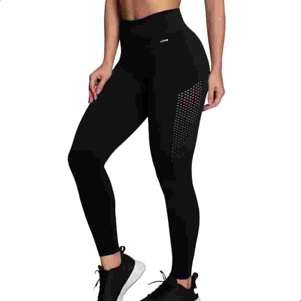 Legging Academia Poliamida Cintura Alta Microfuros Sem Costura Fitness Selene