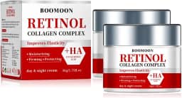 Creme de retinol para rosto com ácido hialurônico, creme de rugas para rosto, pescoço com ácido hialurônico de colágeno, creme facial hidratante para o dia e noite para homens e mulheres, 50 g (2)