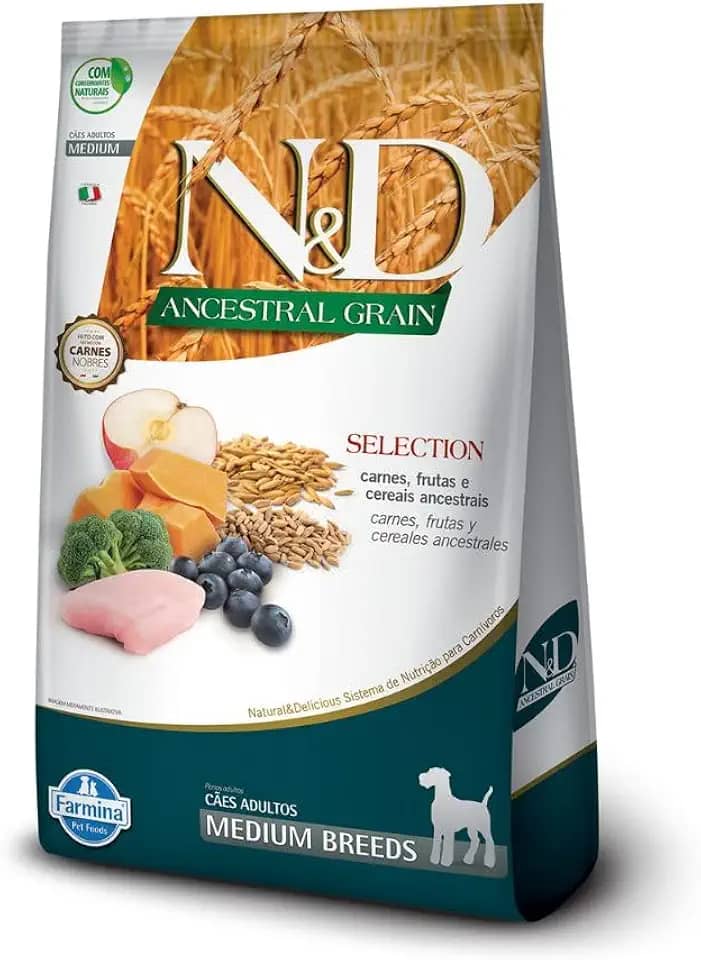 N&D Ancestral Grain Selection Ração para Cães Adultos Raças Médias 15 kg