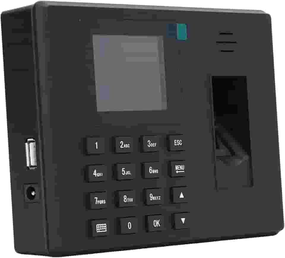 Máquina de Atendimento por Impressão Digital Com Reconhecimento de Impressão Digital 360° Relatórios Automáticos Relógio de Ponto para Escritórios Fábricas Hotéis Escolas (Plugue