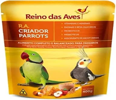 Reino das Aves Ração Farinhada Para Aves Criador Parrots 400G