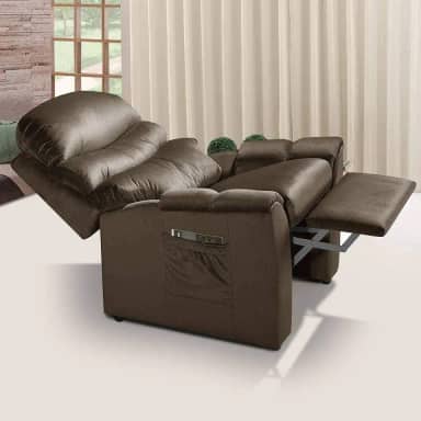 Poltrona do papai Retrátil e Reclinável Sued Diamante Grécia Marrom A108