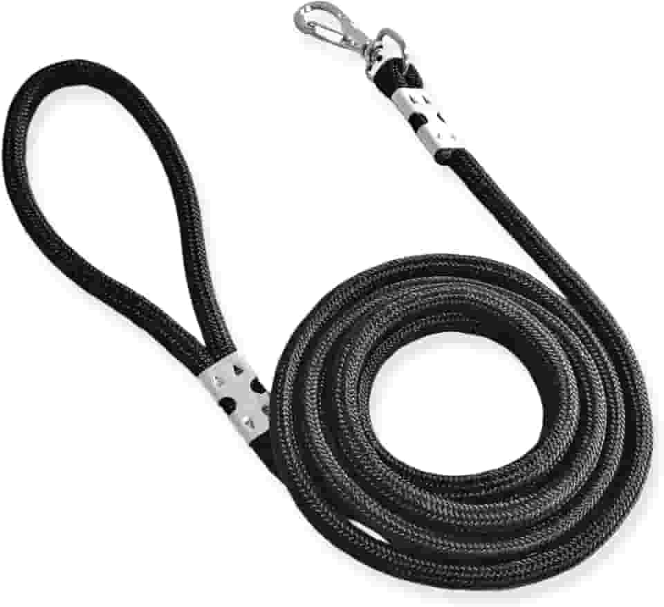 Guia para cachorros 1 a 10 metros guia longa para adestramento e passeios corda 10mm (Preta, 3 Metros)