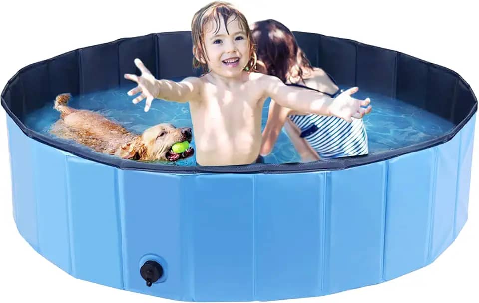 Piscina Dobrável para Banho de Cães,340 Litros Piscina Dobrável para Cães,Largura para Cães Grandes, Piscina Infantil e Banheira para Cães (120 * 30CM)