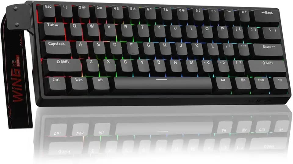 Aula WIN60 HE - Teclado mecânico para jogos com 60%, interruptor magnético hot swap, modo de acionamento rápido de acionamento ajustável, taxa de pesquisa de 8000 Hz, teclado pequeno RGB 60% compacto
