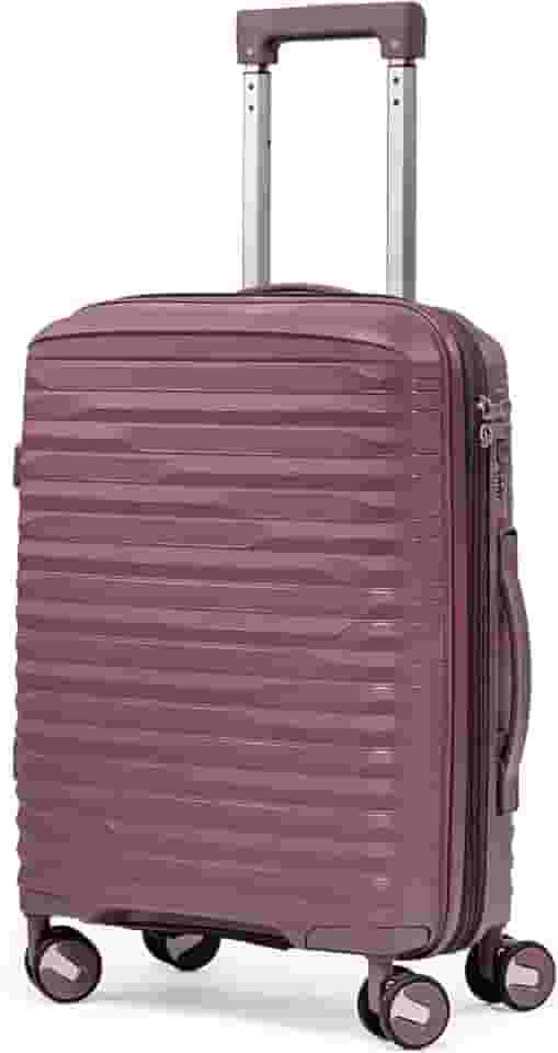 Mala De Bordo 10Kg Polipropileno Medidas 55x35x25 Padrão Anac Mala De Viagem Pequena De Mão 4 Rodas Duplas 360° Cadeado Segredo Zíper Antifurto Rígida Leve (ROXO, Pequeno)