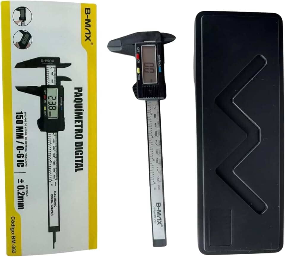 Paquimetro Digital Profissional Eletrônico Display Lcd Medidor Preciso Em Aço Inox e Plástico 150mm C/Estojo Micrômetro Alta Precisão fácil leitura desligamento automático preciso com tela medir