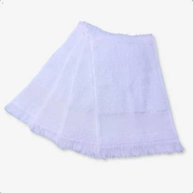 10 Toalha Social De Mão Visita Toalhinha do Boca com Barra em Etamine (Branco)