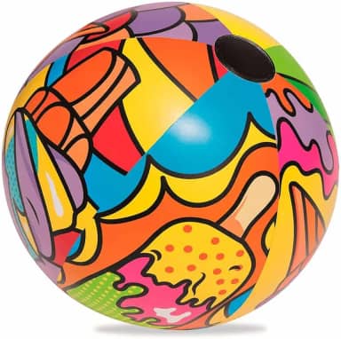 Bestway Bola de praia inflável de 91 cm com design de arte pop