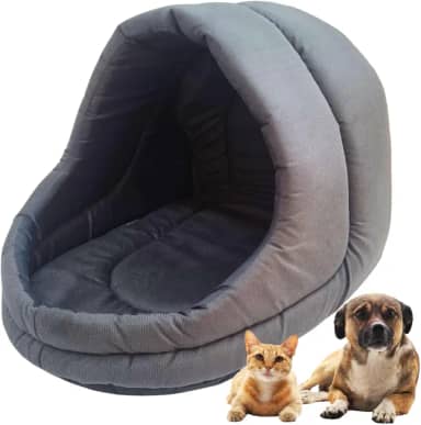 Cama Pet Cabana Toca Caminha Oca Iglu Cachorro Gato Tam M e G (Cinza, Médio)