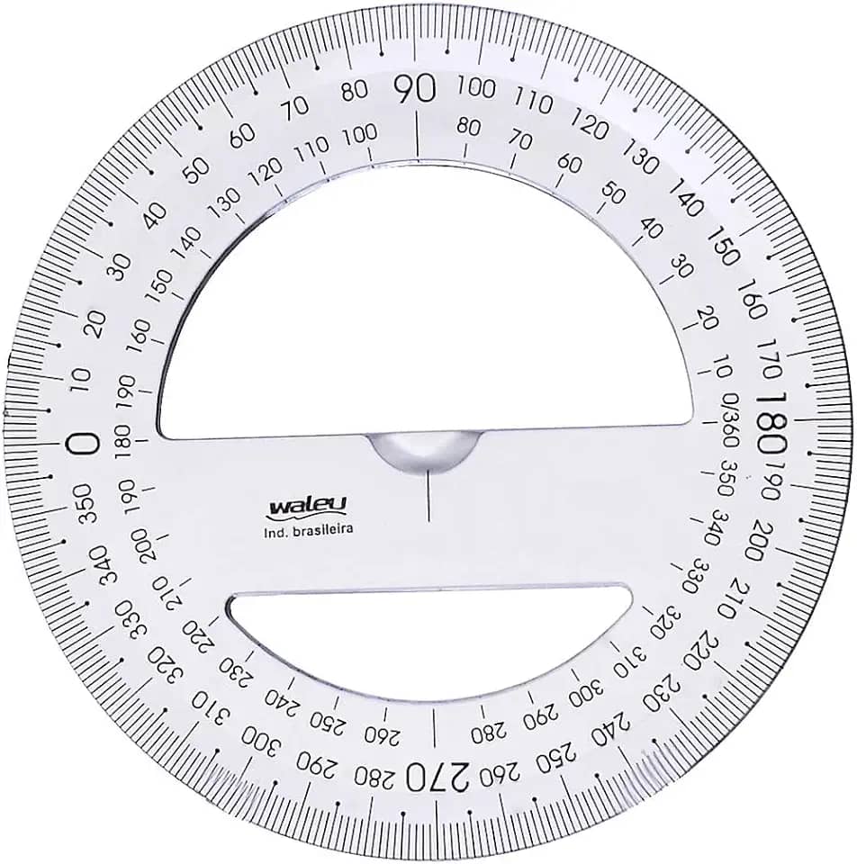 Transferidor 360° x 10 unidades, Waleu 10290002, Cristal