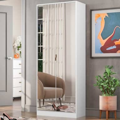 Sapateira com Espelho 2 Portas 01 Gaveta Grife Demóbile Branca