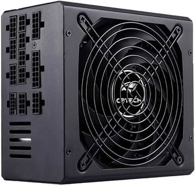 Fonte Gamer C3Tech PS-G1000, preta, Full Modular 1000w, Certificacao 80 Plus Gold, ATX, PFC ativo Bivolt automatico 115/230V, PCIe 5.0, controle inteligente de ventilador, 15 conectores PSU