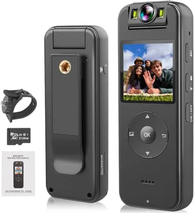 Camera Corporal Esportiva, Camera Corporal de Ação Esportiva Wifi Ultra Hd 4K Portátil Grava Vídeo com Visão Noturna, com Rotação de 180° para Esportes Ao Ar Livre, Ciclismo