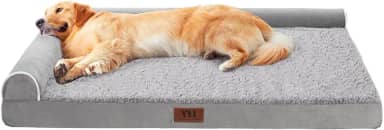 Camas ortopédicas para cães de tamanho extra grande, sofá-cama para animais de estimação com capa lavável removível, suporte de espuma de ovo, almofada reforçada para um sono confortável, cama