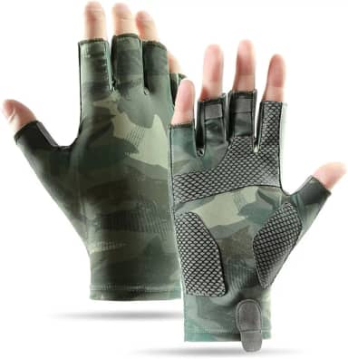 ievei Luvas de sol FPS 50+, luvas de pesca, proteção solar sem dedos, proteção UV, masculinas/mulheres, para caiaque, caminhadas, remo, dirigir
