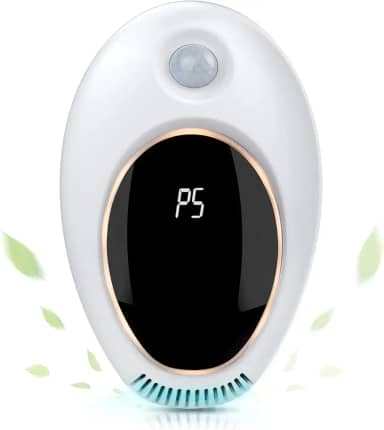 Purificador de ar plug-in com luz de sensor de movimento para casa, eliminador de odores, mini purificador de ar de ozônio, desodorizante ionizador para remover o cheiro de animais de estimação