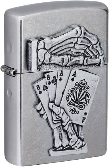 Zippo Isqueiro de bolso com design de emblema de mão Dead Mans