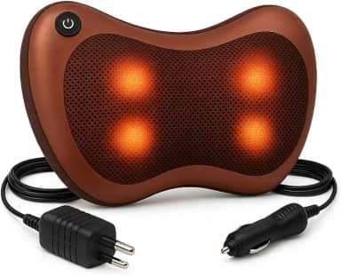 Almofada Massageadora Shiatsu 4 Pontos de Massagem com Aquecimento Massageador Elétrico para Pescoço Costas Pernas e Pés