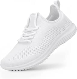 Tênis sem cadarço para mulheres, tênis de caminhada, antiderrapante, leve, respirável, tênis de corrida confortável, A- Branco, 10