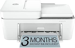 HP DeskJet 4255e Impressora a jato de tinta colorida sem fio, scanner, copiadora, melhor para casa, teste instantâneo de tinta de 3 meses incluído (588S6A)