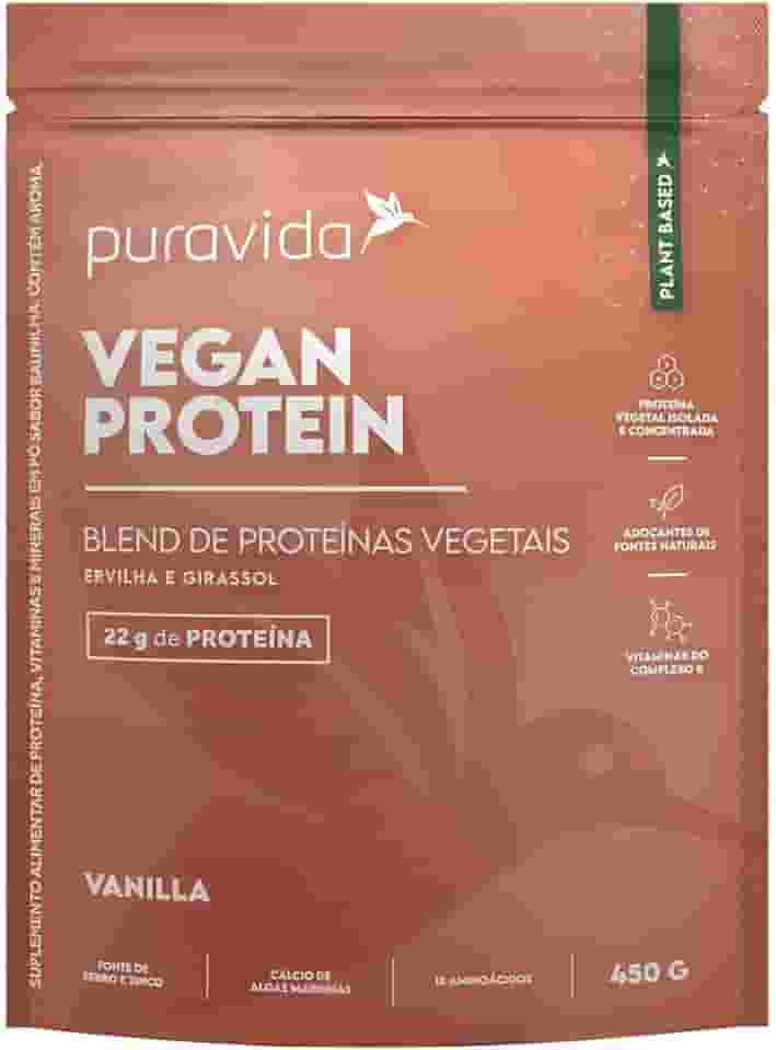 Puravida Suplemento Vegan Protein Sabor Baunilha 450G