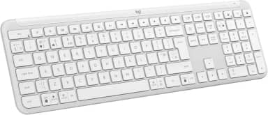 Teclado sem fio Logitech Signature Slim K950 Com Easy-Switch para até 3 dispositivos, Digitação Silenciosa, Conexão Bluetooth ou Receptor USB Logi Bolt Incluso e Layout US INTL - Branco