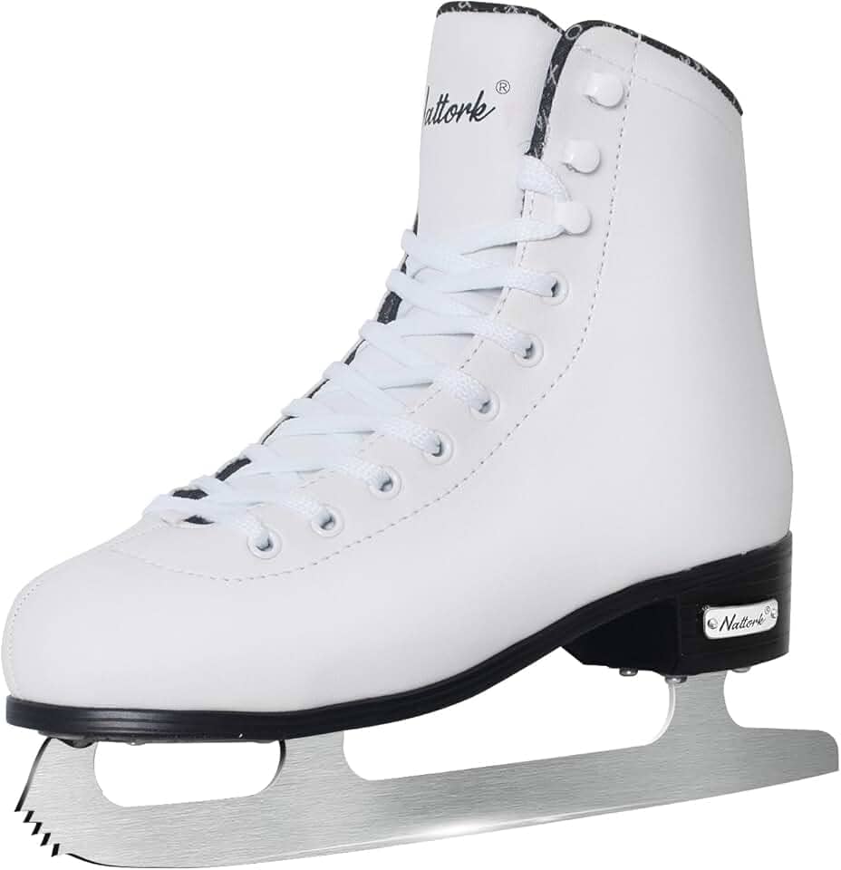 Nattork Patins Artísticos Excelência Lâminas de Aço Inoxidável Patinação Artística no Gelo com Maior Resistência de Suporte Desempenho e Máximo Conforto para Jovens e Adultos