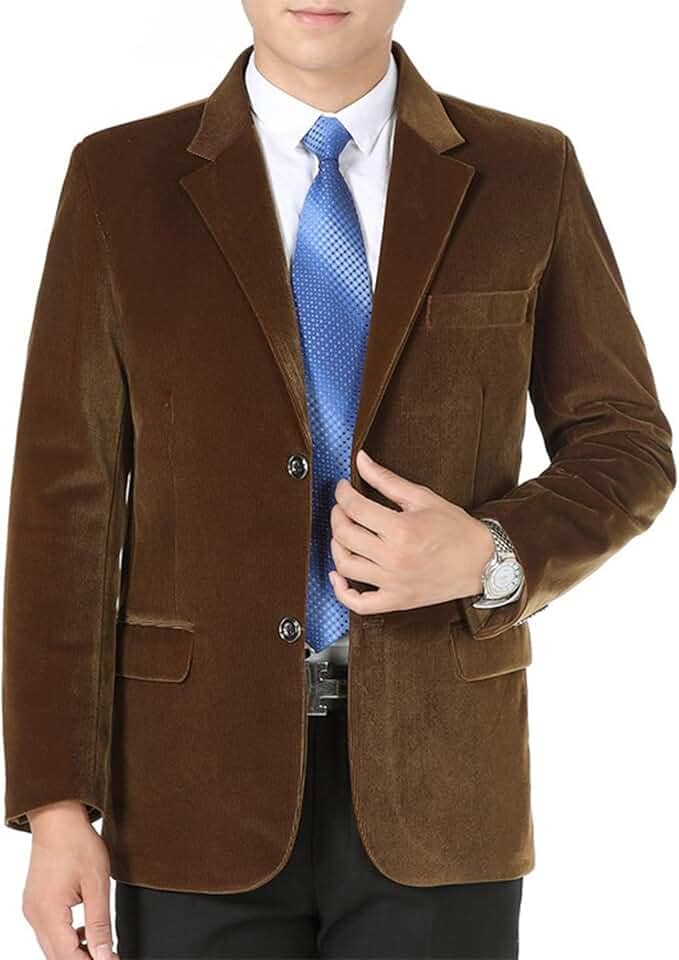 Jaqueta masculina de veludo cotelê, casual, ajuste regular, blazers resistentes a rugas
