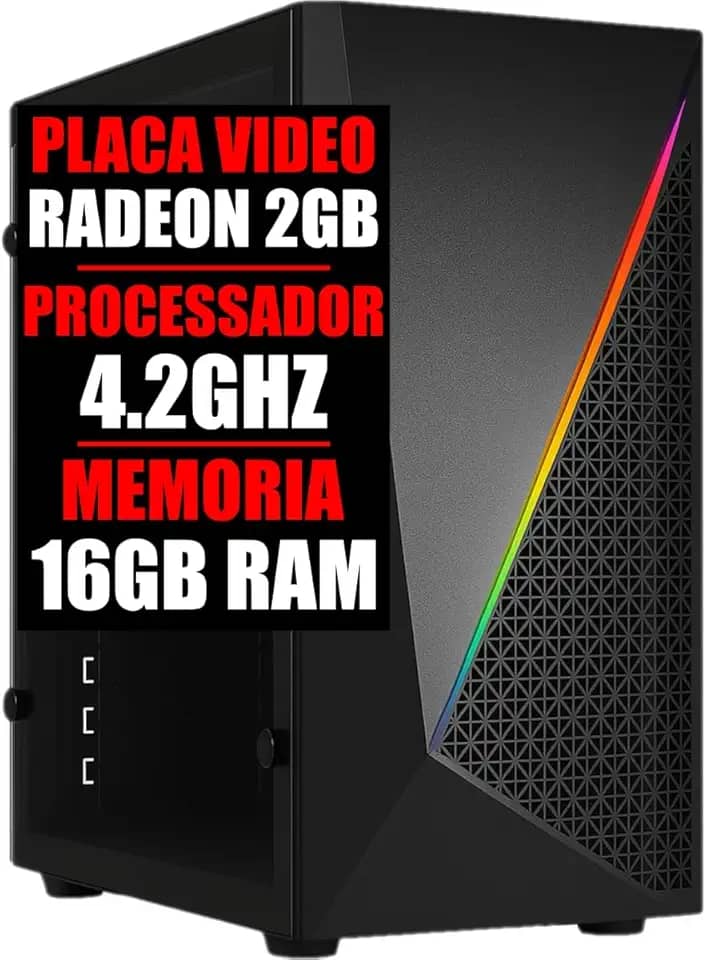 PC GAMER CPU 4.2GHZ, PLACA VIDEO 2GB, 16GB RAM, SSD 480GB (8GB RAM + SSD 120GB)
