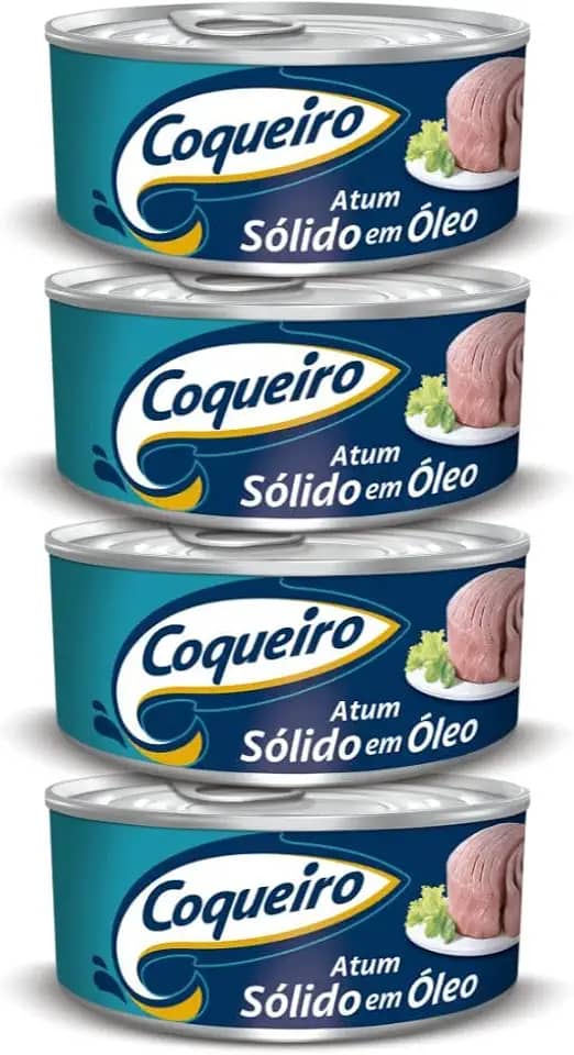 Kit 4 Latas Atum Coqueiro Sólido em Óleo 170g