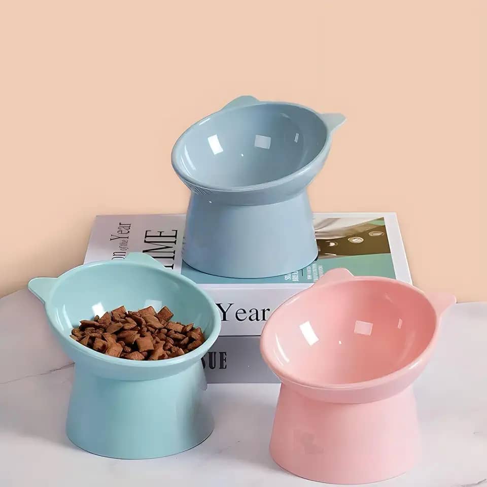 Comedouro Bebedouro Elevado Gatinho Acrílico Gatos E Cães (Rosa Gatinho)