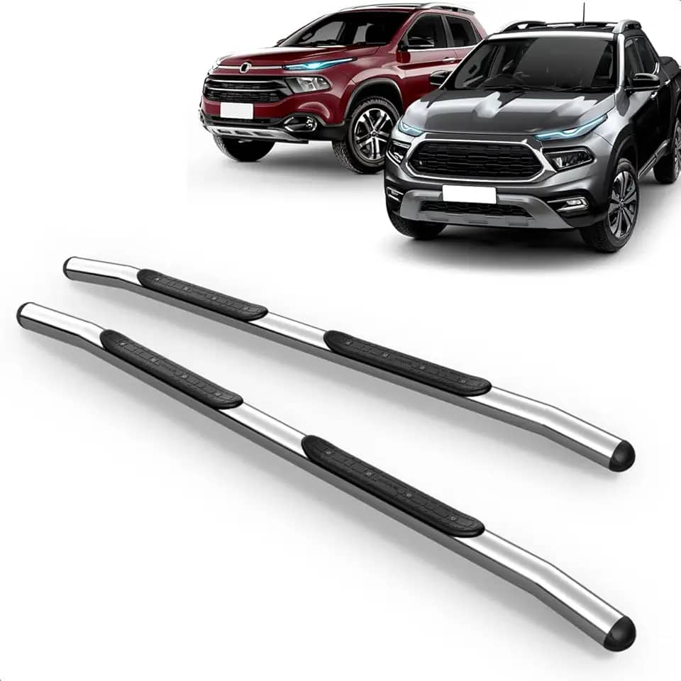 Par Estribo Lateral Tubular Cromado Toro 2016 a 2025 Aço Carbono Kit Fixação Incluso