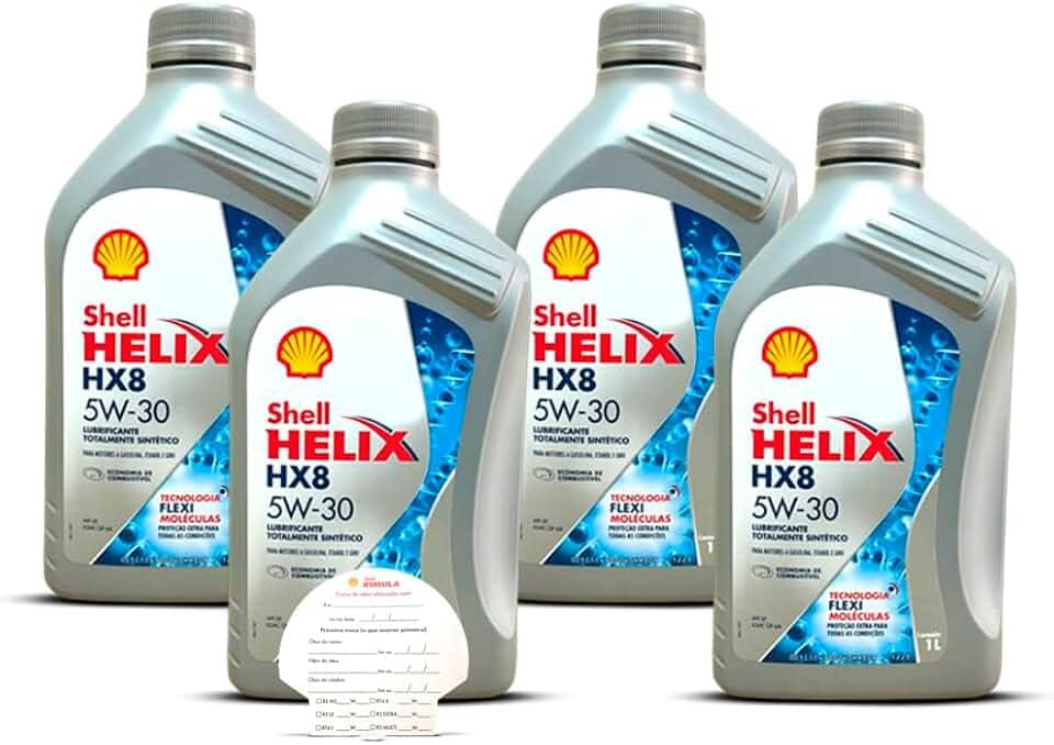 Kit 4 Litros Oleo Shell Helix Hx8 5W-30 API SP Sintetico